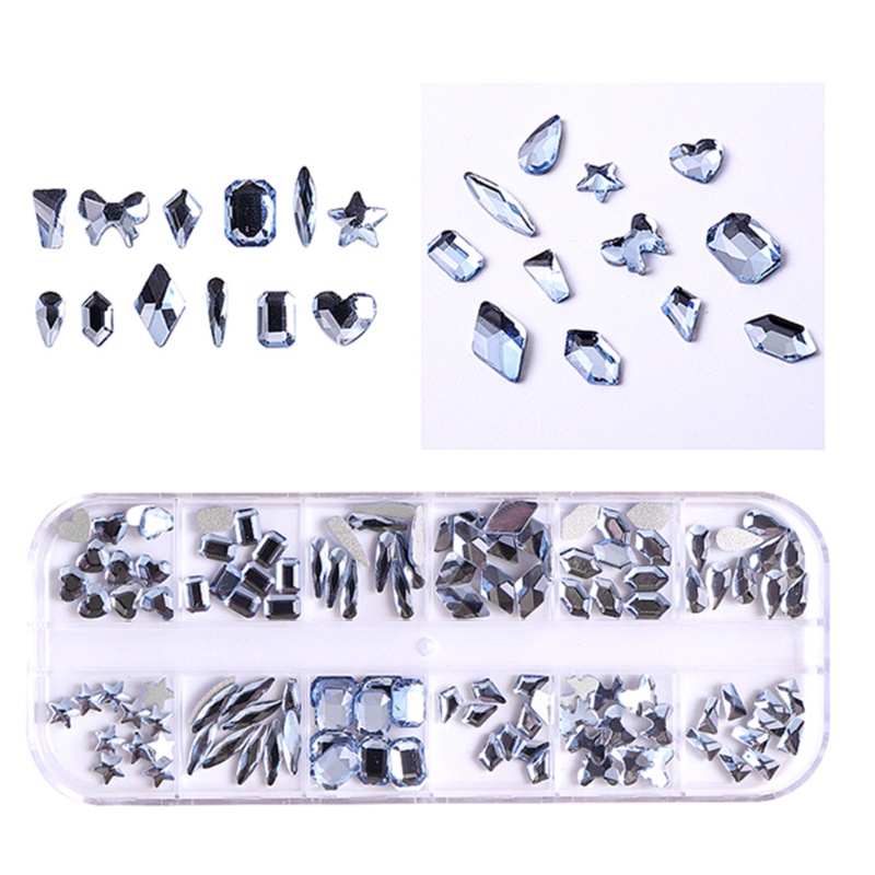 Youyo Bộ Đá Fluoresce Pha Lê Trong Suốt Lấp Lánh Bất Đối Xứng