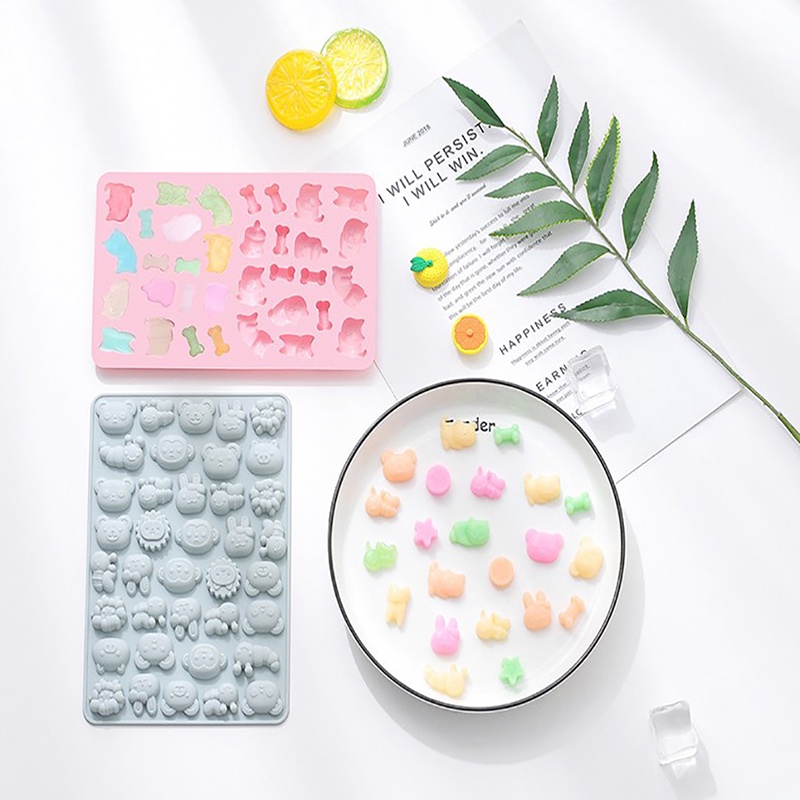 {FCC} Silicone Gummy Chocolate Cookie Baking Ice Cube Tray Cake Candy Jelly Mould{yancrane3.vn}