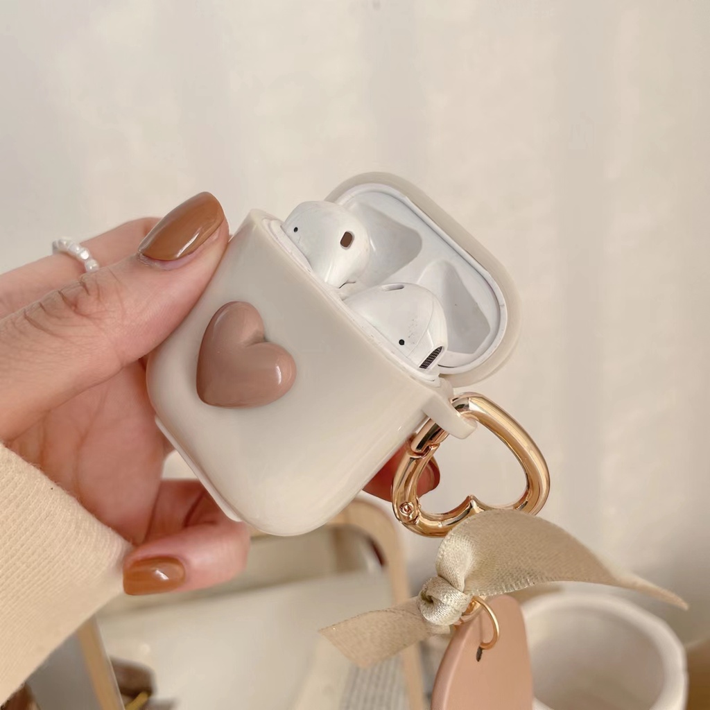 Vỏ Bảo Vệ Hộp Sạc Tai Nghe AirPods 1 2 Pro 3 Bằng Silicon Họa Tiết Gấu Nâu Đơn Giản T