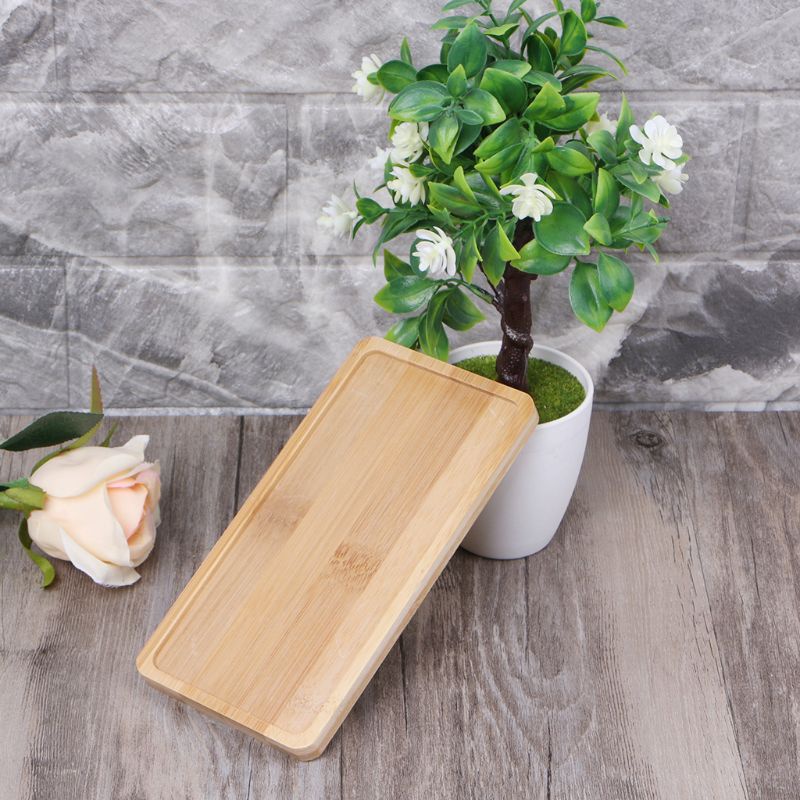 Khay Đựng Chậu Hoa Bonsai Bằng Tre Đơn Giản Trang Trí Nhà Cửa