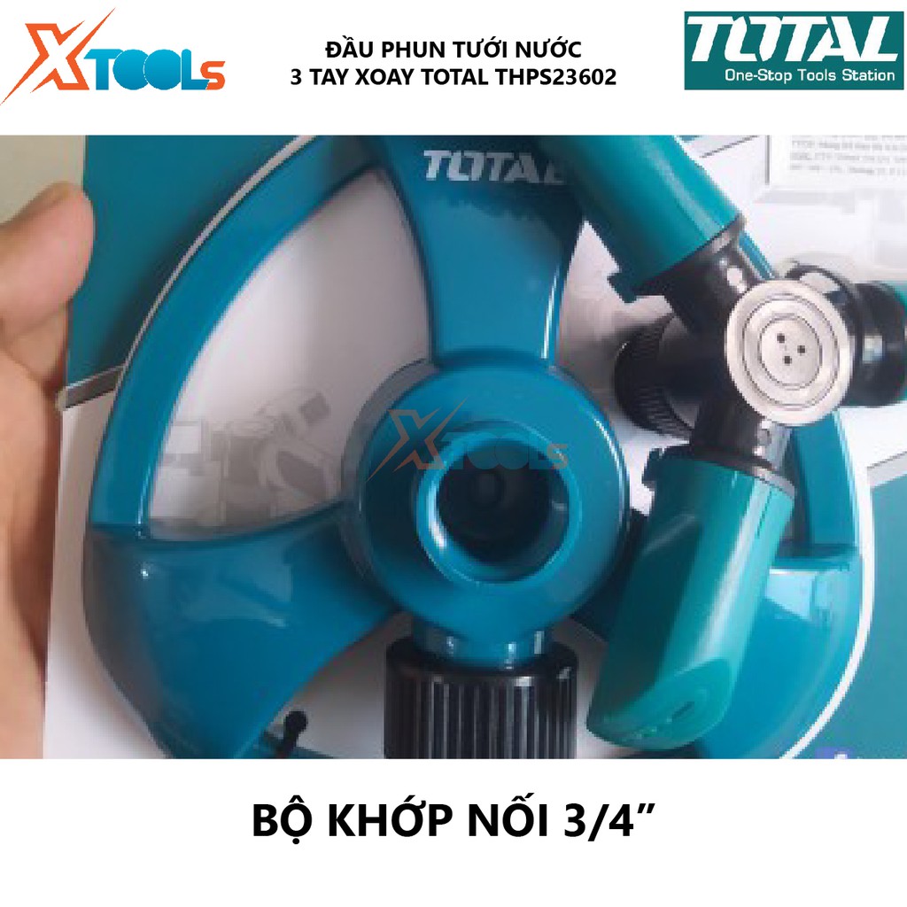 Đầu phun tưới tay xoay TOTAL THPS23602 vòi tưới nước xoay tay Chất liệu nhựa ABS và PP, tưới tự động cho hoa cảnh