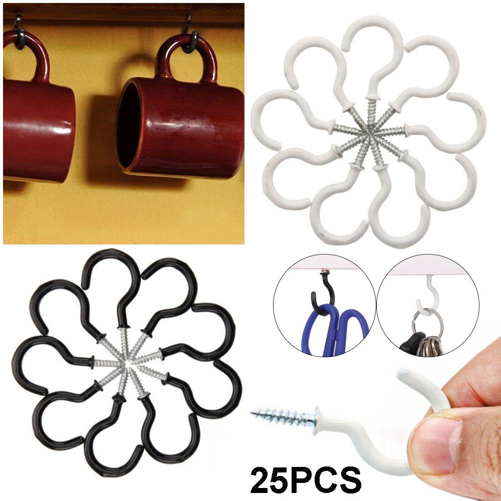 PISTA Set 25 Móc Treo Cốc Bằng Nhựa Phủ Lớp Chắc Chắn