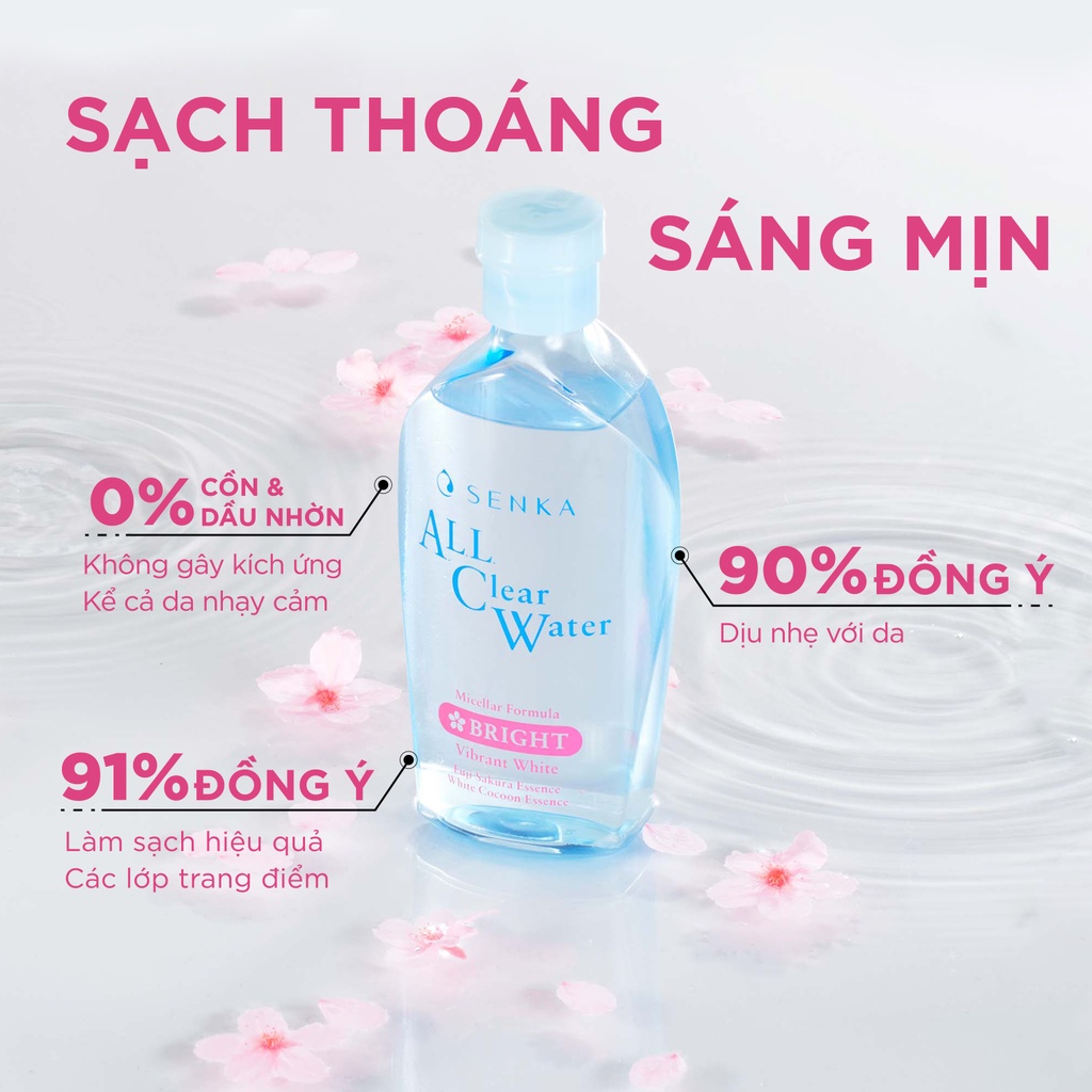 [VT] Nước tẩy trang dưỡng trắng Senka All Clear Water Micellar Formula White 230ml