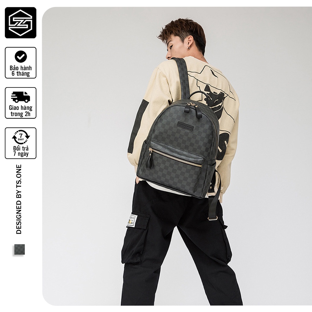 Balo da caro, Balo da nam nữ đi học đi chơi TS.ONE cao cấp chống nước  có thể đựng laptop 14 inch CARO1