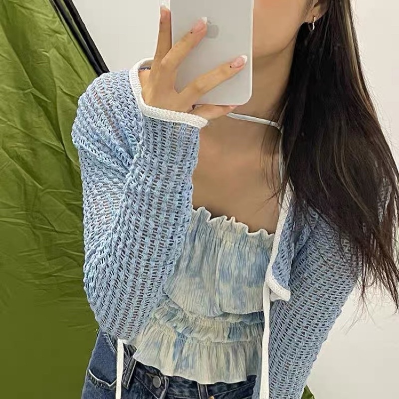áo len khoác lưới sexy (5763#)