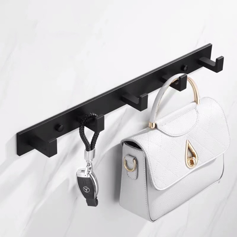 Bộ 3 / 4 / 5 / 6 Móc Treo Khăn / Nón / Áo Khoác / Khăn Tắm Màu Đen Tiện Dụng