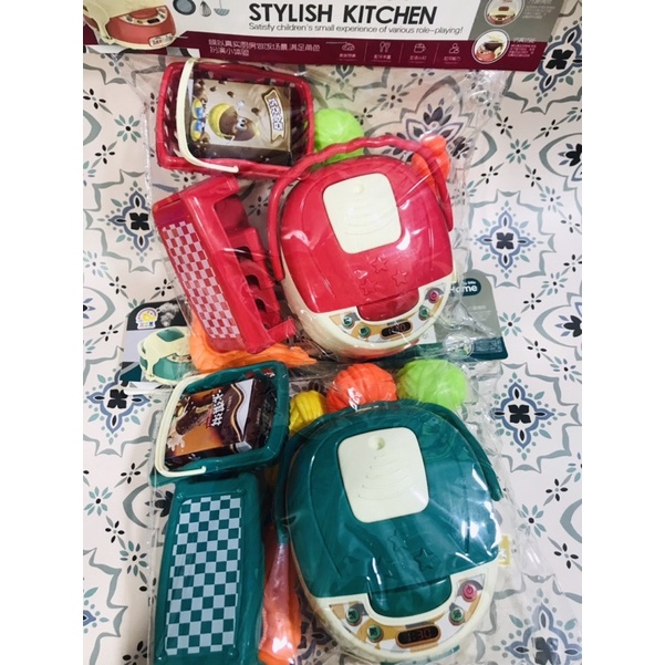 Đồ chơi nấu ăn nhà bếp, Bộ đồ chơi nồi cơm điện kèm bàn ghế và đồ ăn phát triển kĩ năng cho bé