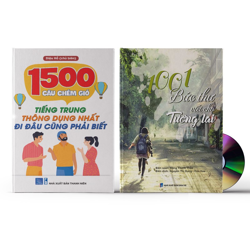 Sách - Combo: 1500 Câu chém gió tiếng Trung thông dụng nhất + 1001 Bức Thư Viết Cho Tương Lai + DVD nghe sách