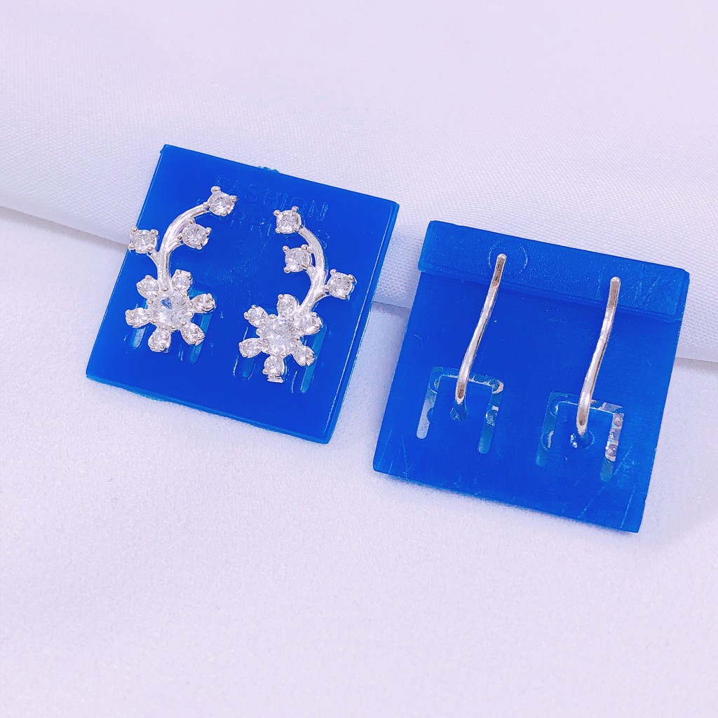 Bông tai nữ bạc ta cánh hoa xinh xắn ms90/ JQN cam kết bạc chuẩn, chất lượng