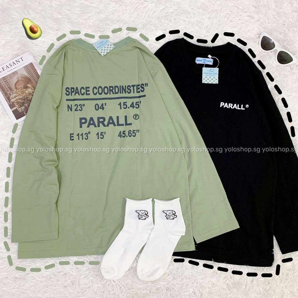 Áo thun dài tay  PARALL  phông Unisex nam nữ tee oversize form rộng pull Ulzzang Streetwear Hàn Quốc vải mềm