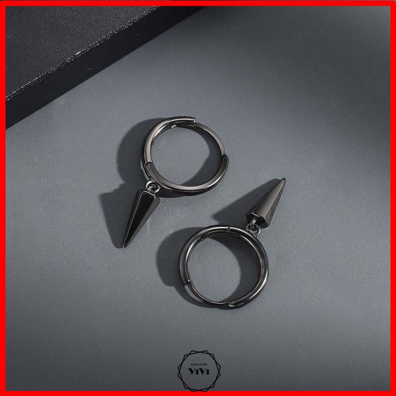 Bông tai bạc nam khuyên tròn Arrow – khuyên tai bạc ViVi_Gift