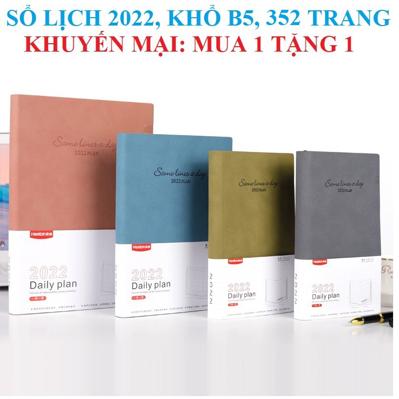 [MUA 1 TẶNG 1] Sổ lịch 2022 Heeton khổ B5 A1666 (Kích thước: 175x252) - Tặng sổ lịch 2021