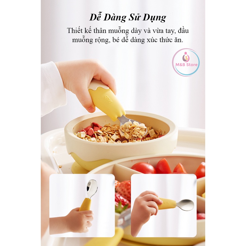 Bộ Muỗng Nĩa Ăn Dặm Inox 316 - KUB