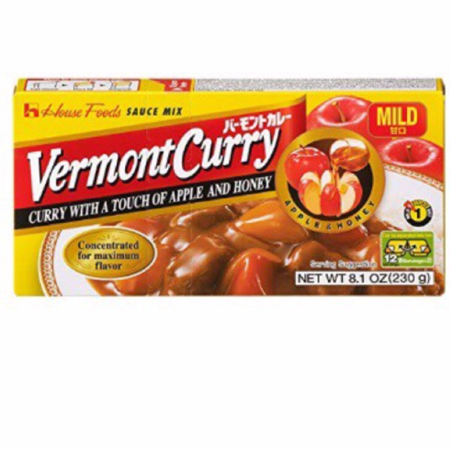 Viên Xốt Cà Ri Cô Đặc Vị Cay Vừa Vermont House Foods 230g/115g