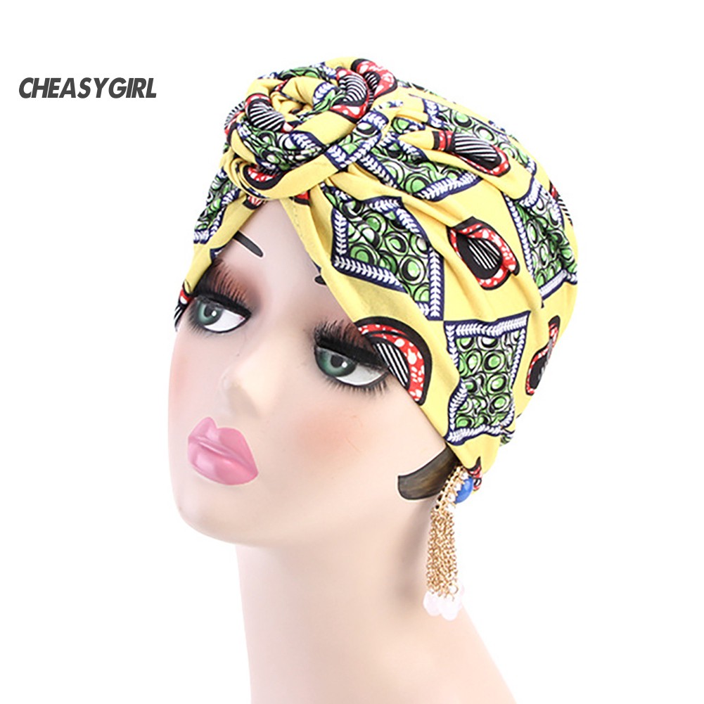 Khăn Turban Thắt Nút Co Giãn Phong Cách Hồi Giáo Cho Nữ