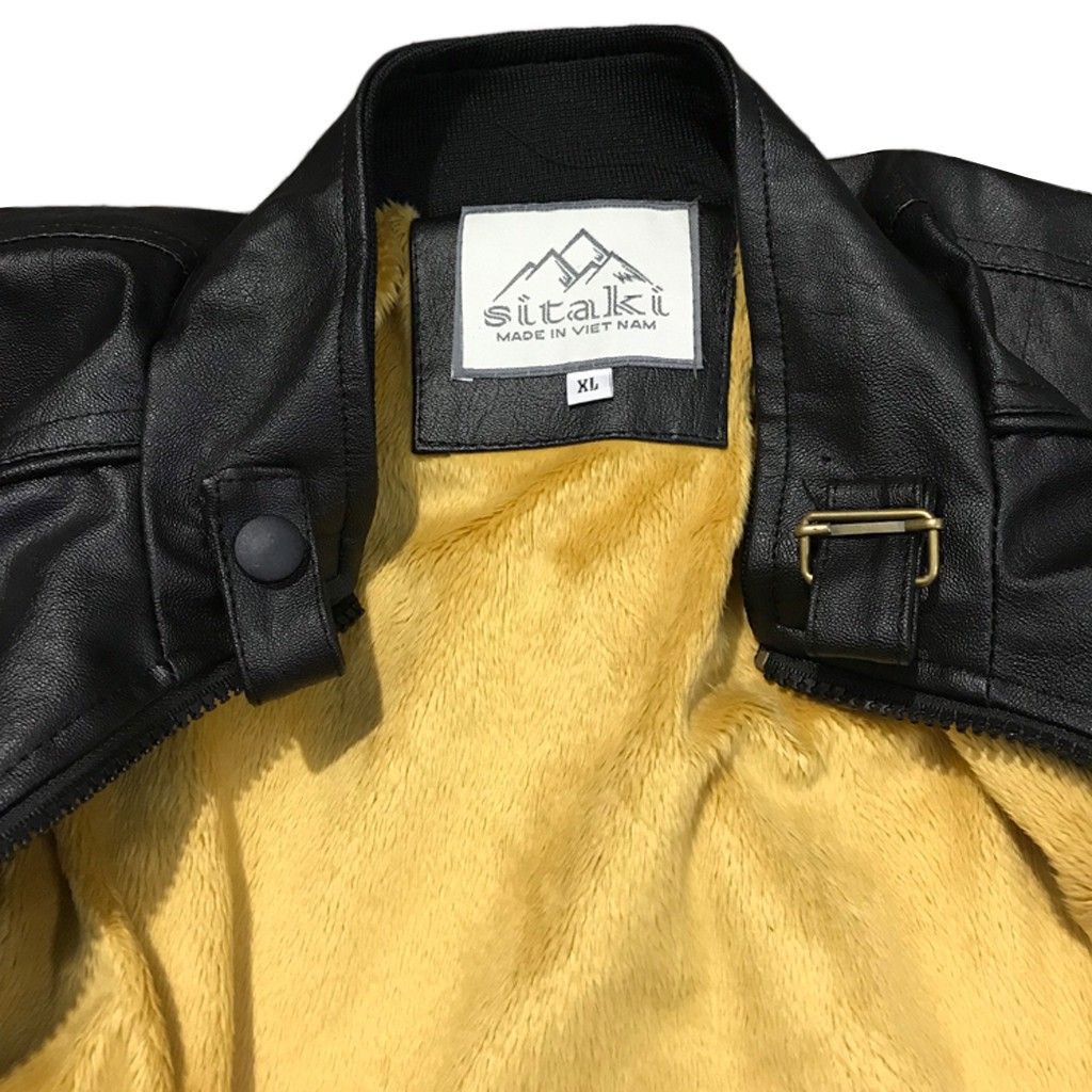 [hàng cao cấp] AD28 Áo khoác da nam lót lông có túi trong mẫu mới nhất 2019Pigomen