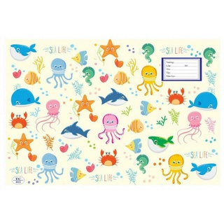 Xấp 10 tờ bao tập giấy lụa mẫu bạch tuộc/panda/doraemon