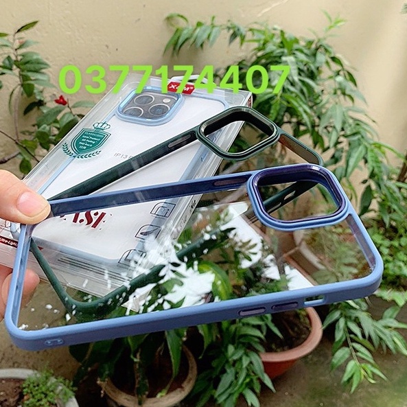 Ốp lưng X&M trong kính viền màu siêu đẹp iPhone 15,14 ,13, 13 Pro,13 Pro Max,12 Pro Max vàng camera nhôm gờ cao siêu đẹp