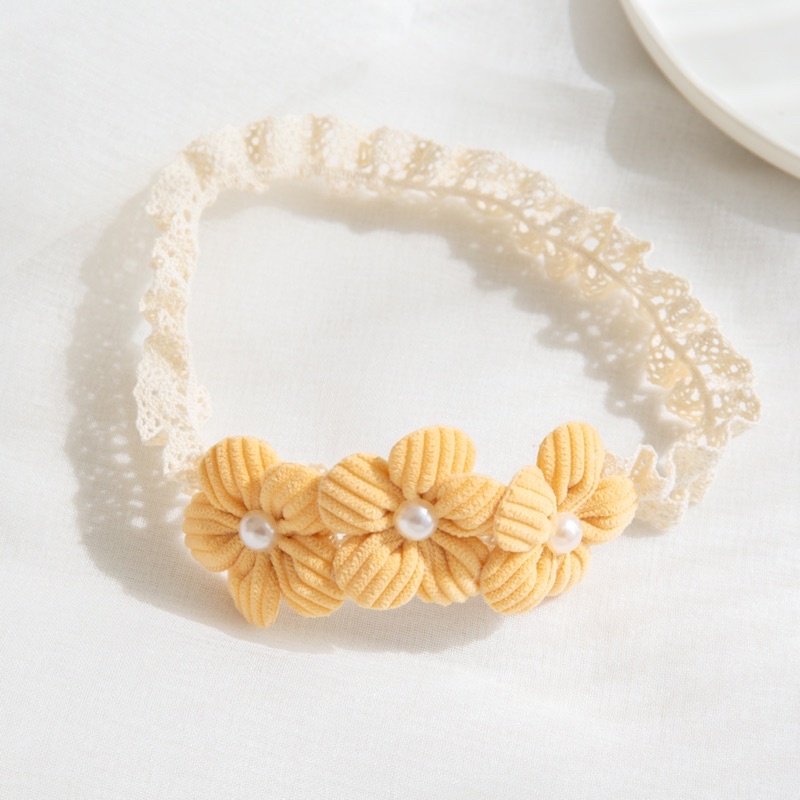 Turban/băng đô ren hoa nỉ cho bé từ 2-12 tháng