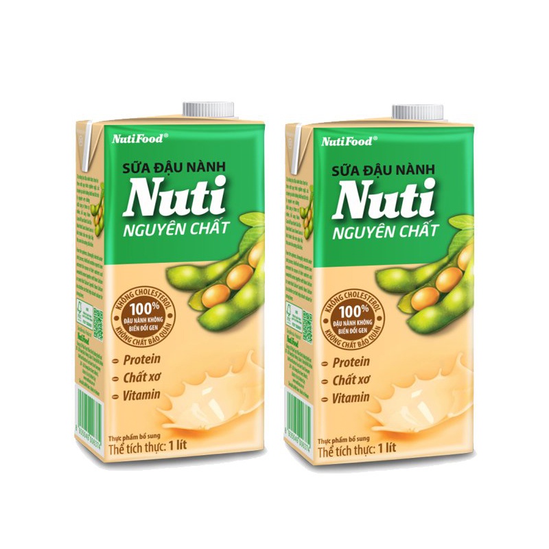 [ FLASH SALE ] [MIỄN PHÍ SHIP ĐƠN HÀNG TỪ 49K] Hộp Sữa đậu nành Nuti Nguyên Chất Hộp 1 Lít - Thương Hiệu NUTIFOOD -YSM