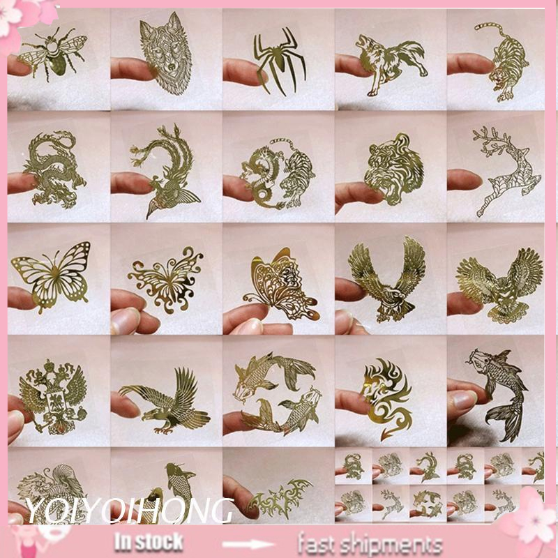 Bộ 5 Tấm Sticker Kim Loại Dùng Làm Trang Sức Diy