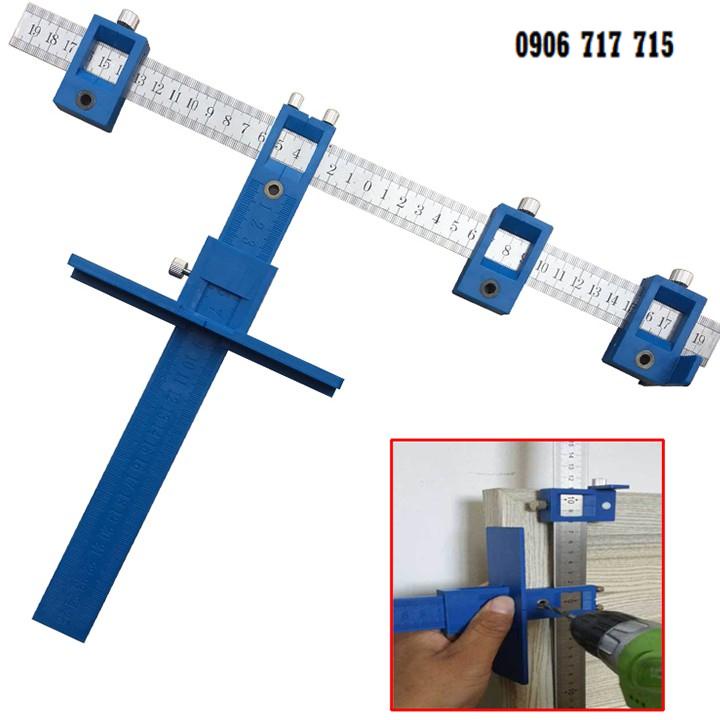 Cữ khoan tay nắm tủ - Thước đo định vị lỗ khoan - Dụng cụ đồ nghề thợ làm mộc tiện lợi