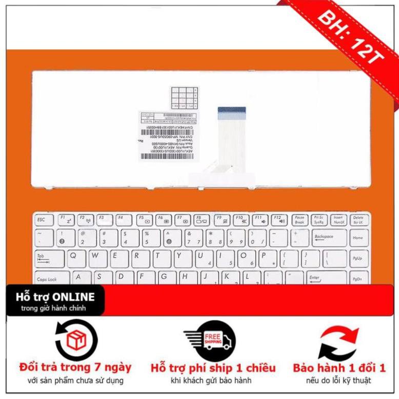 [BH12TH] Bàn Phím Laptop Asus A42, K42, X42, K43, A43, Màu Trắng