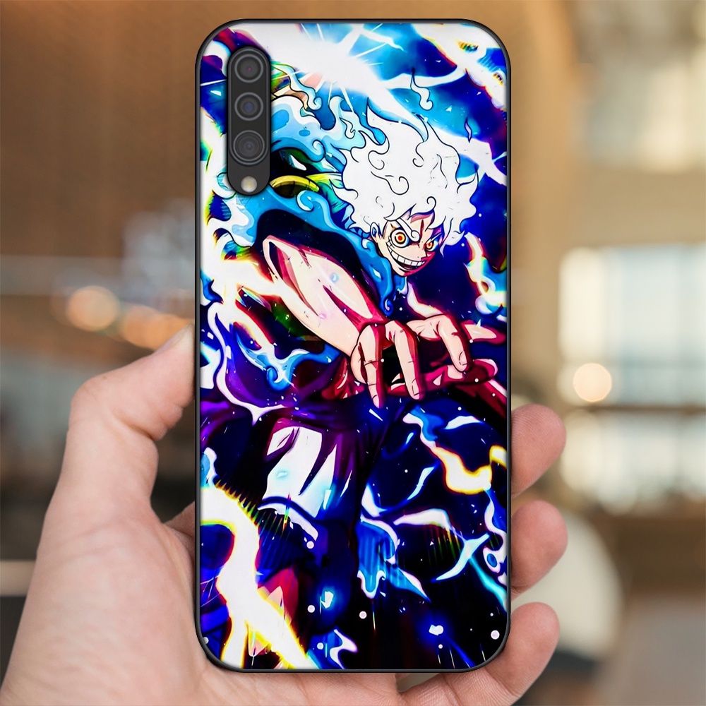 Ốp lưng Samsung A30S, A50, A50S, A70, A70S viền đen in hình Luffy One Piece