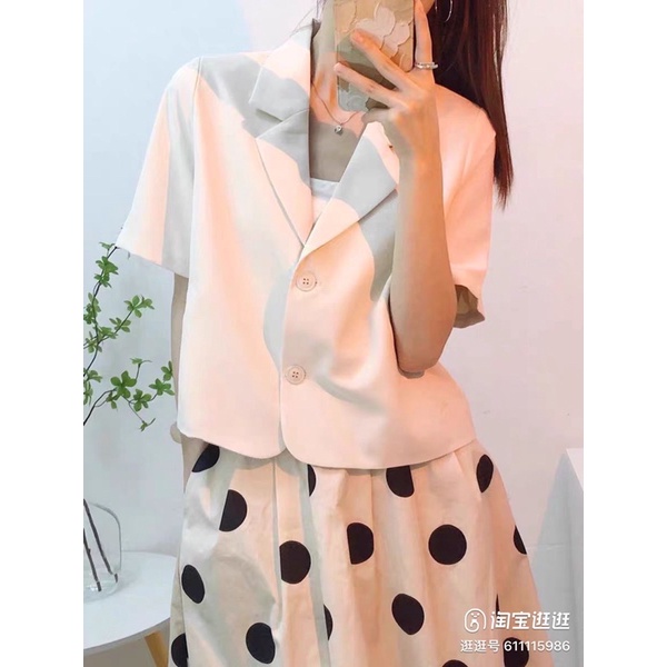 Áo BLAZER NGẮN TAY trơn đứng form, kiểu dáng croptop 2 cúc, 3 màu, chất đẹp style Hàn Quốc, hàng Quảng Châu - SẴN HÀNG | BigBuy360 - bigbuy360.vn