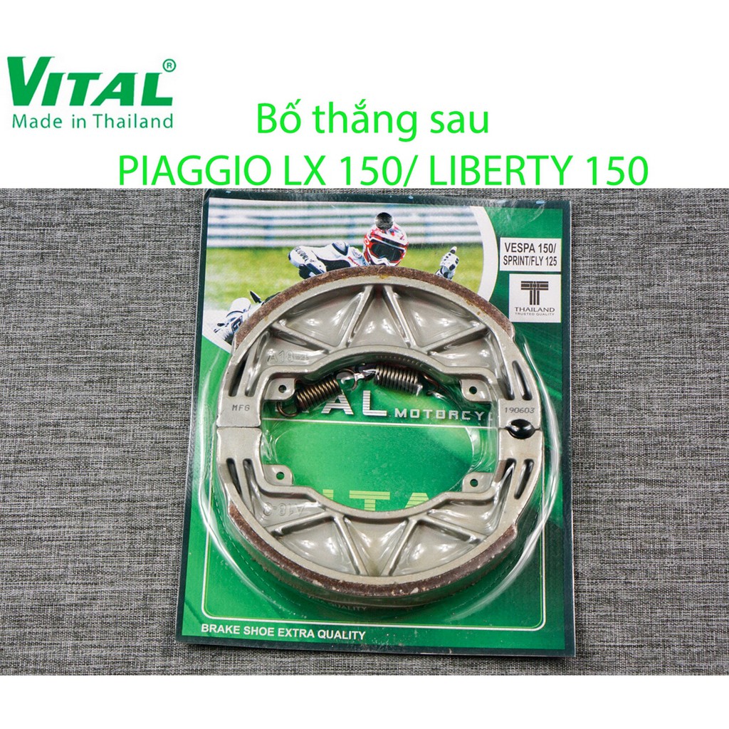 Bố thắng sau + trước PIAGO LX 150, LIBERTY 150 hiệu VITAL - Má phanh xe máy, bố thắng đĩa VITAL chính hãng Thái Lan