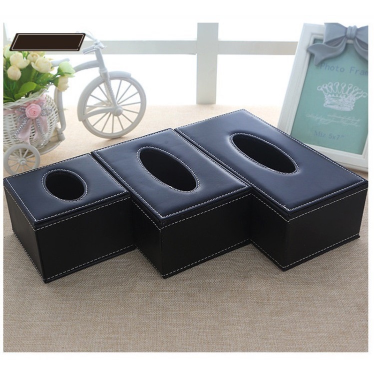 Hộp giấy ăn vuông bọc da cao cấp vừa giấy sipao, gấu trúc dùng cho phòng ăn, phòng khách, spa,văn phòng