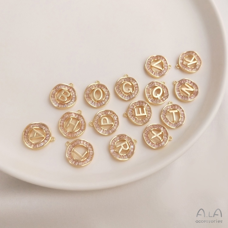 Mặt Dây Chuyền Hình Chữ Cái Bằng Đồng 14K Thời Trang diy