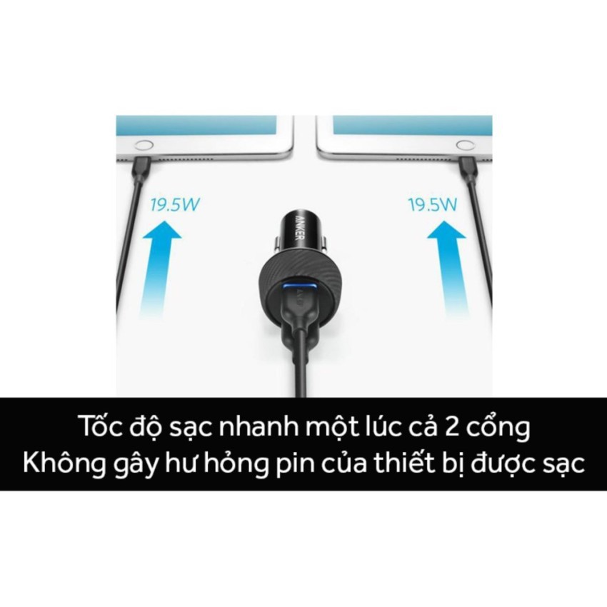 Sạc Xe Hơi Anker PowerDrive+ 2 cổng USB Quick Charge 3.0 - 39W