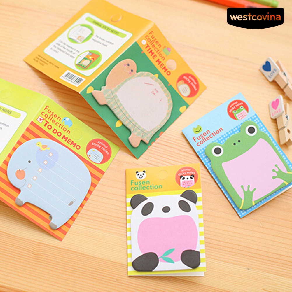 Mới 2 Tập Giấy Ghi Chú Hình Động Vật Xinh Xắn