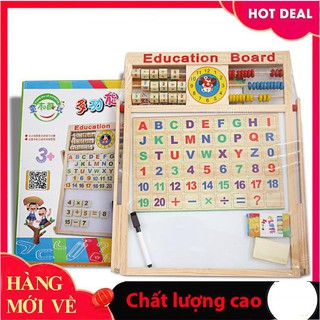 [Hỗ trợ giá] [GIÁ TỐT]BẢNG GỖ 2 MẶT HỌC CHỮ CÁI VÀ SỐ [GIÁ SỈ BÁN RẺ]_Chính hãng