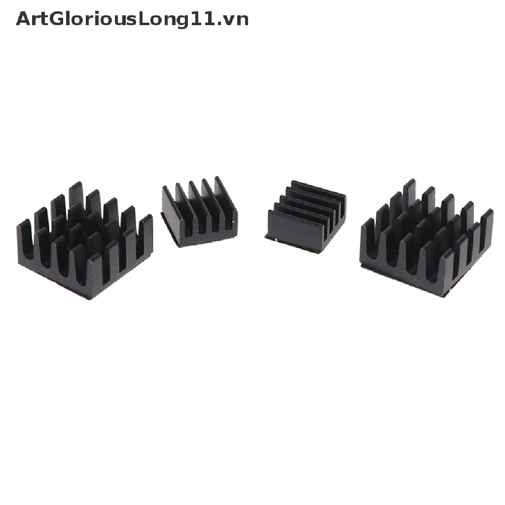 【ArtGloriousLong】 4pcs Black Aluminum Heatsink Cooler Cooling Kit For Raspberry Pi 3/2 /Rpi B+ .