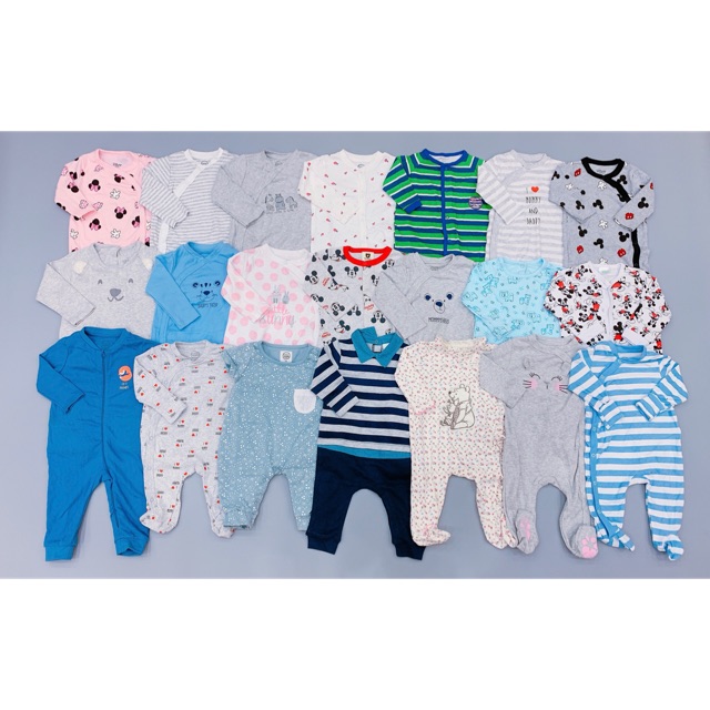 Bộ sleepsuit bodysuit bé trai bé gái xuất dư