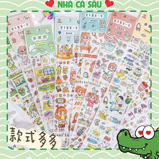 [THANH LÝ] Miếng dán Sticker Dây Tự Cắt Họa Tiết Đáng Yêu Trang Trí Sổ bullet journal Nhà Cá Sấu