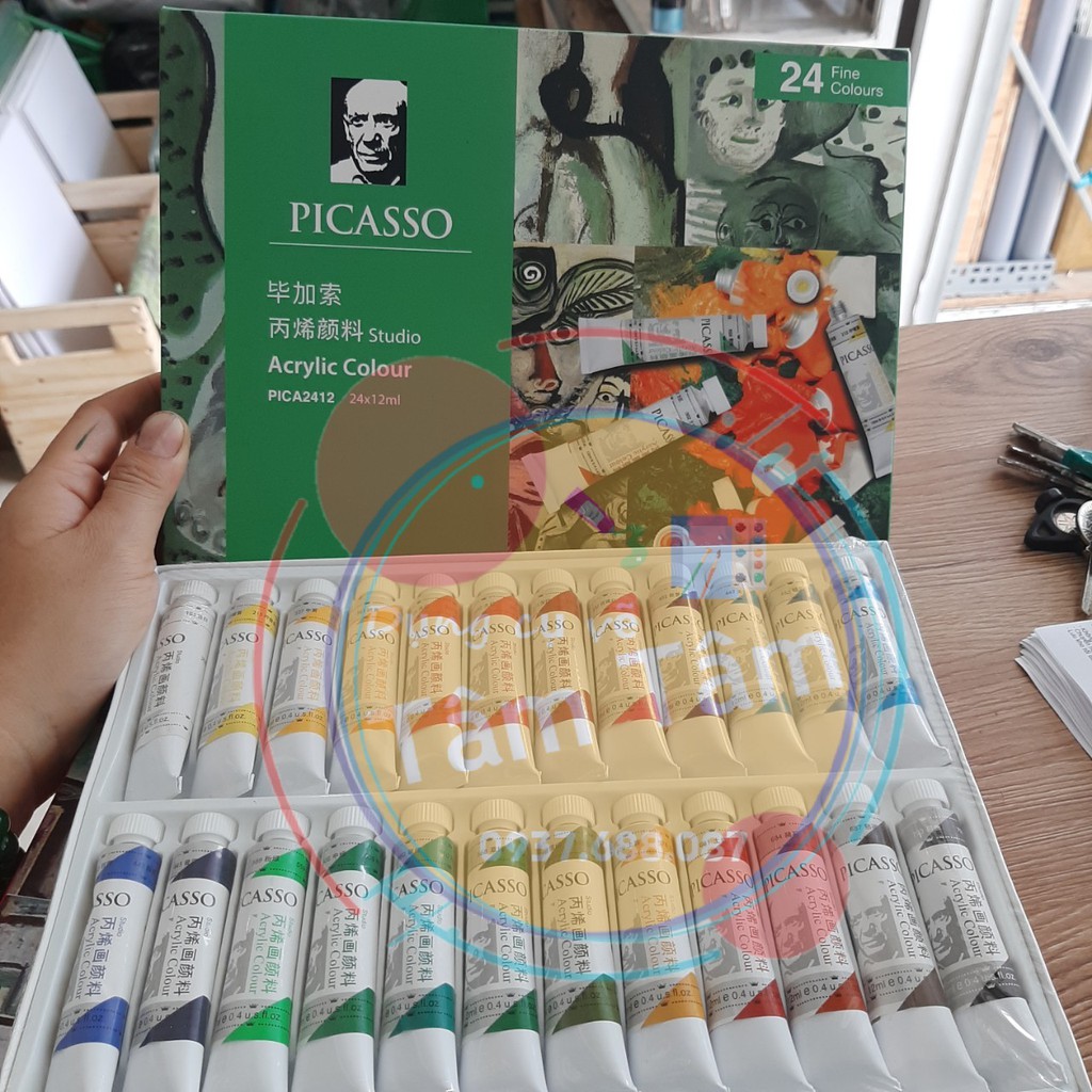 [ TÂM TÂM ]-Màu Acrylic Picasso, Màu màu vẽ lên quần áo, màu vẽ lên túi xách-