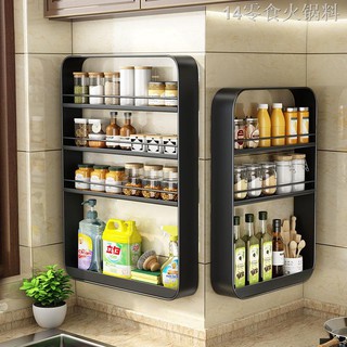 AKệ gia vị nhà bếp không bị thủng Giá đựng gia vị treo tường Giá đựng gia vị nhiều tầng