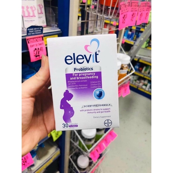Men vi sinh Probiotics Elevit cho bà bầu và mẹ sau sinh( date 11/2021)