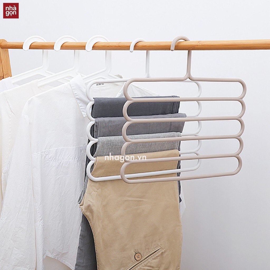 Móc Treo Quần Áo 5 Tầng Nhựa Nhã Nhặn tủ quần áo gọn gàng thông minh - NHÀ GỌN KHÔNG CẦN DỌN