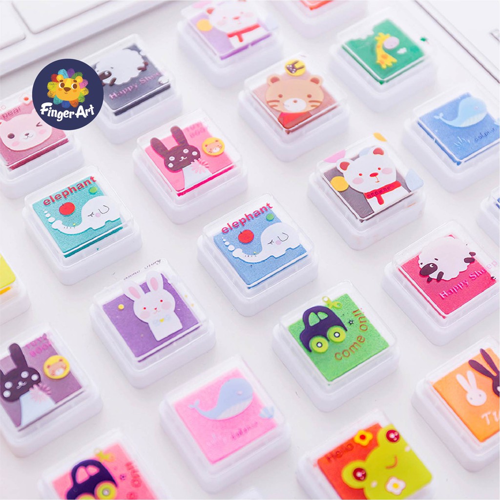 Bộ 12/24 Hộp Màu Vẽ Vân Ngón Tay Kèm Bộ Tranh Cho Bé Phát Huy Khả Năng Sáng Tạo