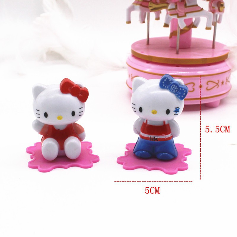 6 Que Cắm Trang Trí Bánh Kem Hình Mèo Hello Kitty