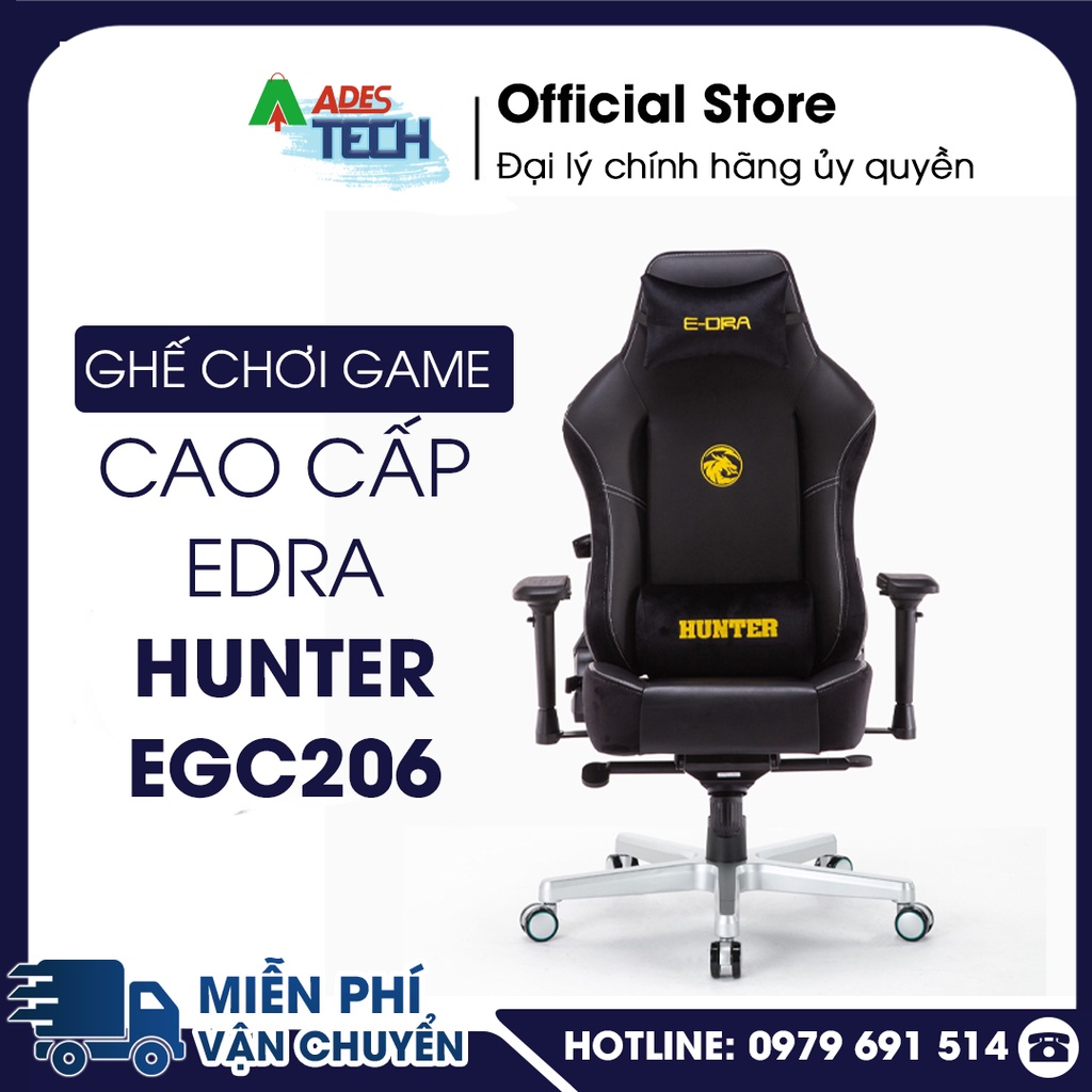 ✔️Ghế Xoay Gaming cao cấp EDRA Hunter EGC206 ✔️ Chất liệu da PU dễ dàng bảo quản✔️Bảo hành 12 tháng
