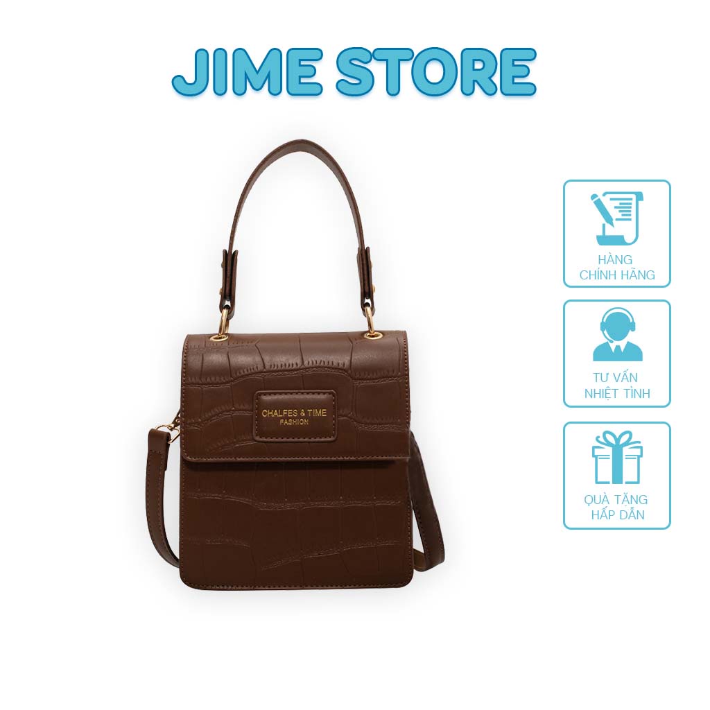 Túi xách nữ cầm tay quai tháo rời Jime Store cho chị em công sở nắp bấm form đứng T02