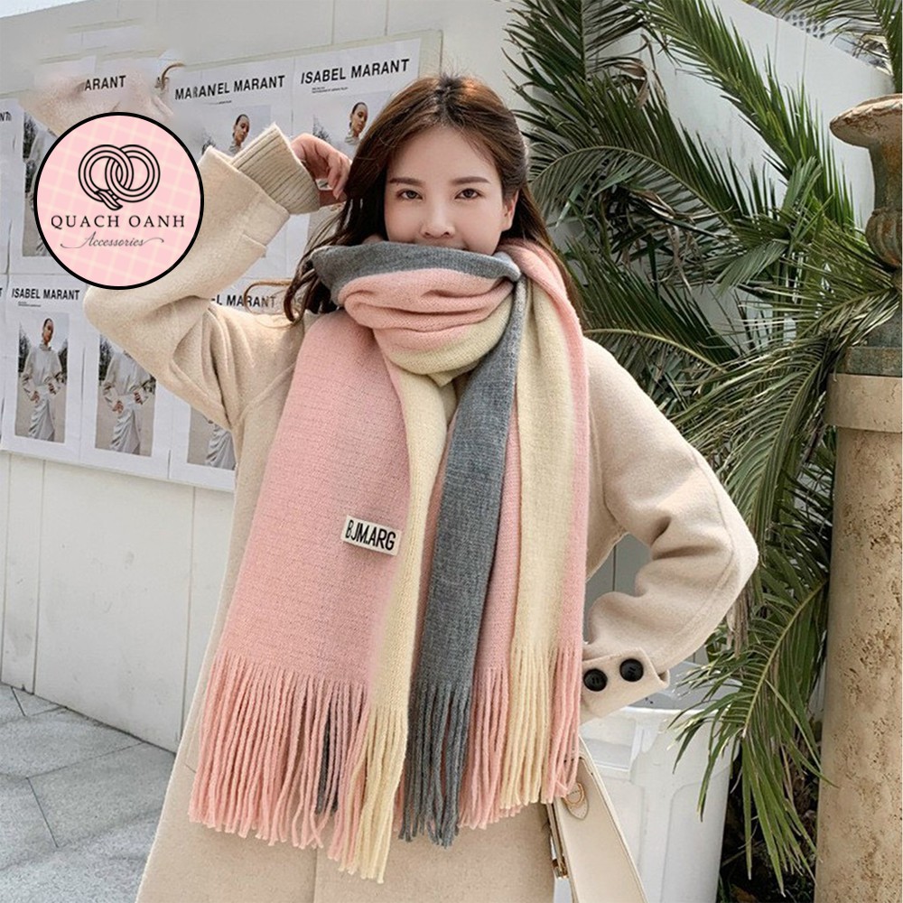 Khăn len phối màu phong cách Hàn quốc cho bạn gái - KH21