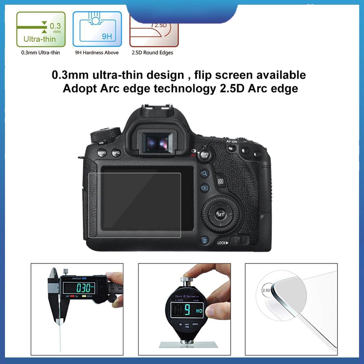 Kính cường lực bảo vệ màn hình lcd chuyên dụng cho máy ảnh Canon 6D