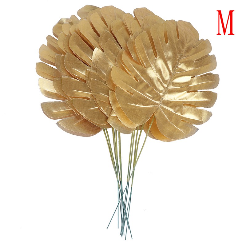 Set 12 lá trầu bà nhân tạo màu vàng đồng trang trí tiệc đám cưới sáng tạo