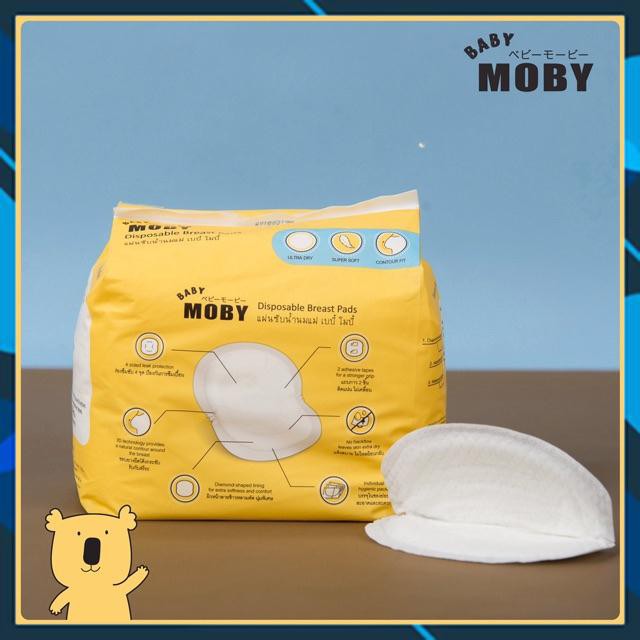 Miếng lót thấm sữa Moby mềm mại, khô thoáng cho mẹ (Hộp 60 miếng)